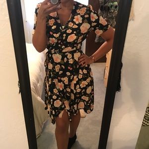 90’s Floral Wrap Dress